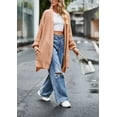 thumbnail image 3 of Women Lightweight Cardigan Sweater Mid Length Solid Color Long Sleeve Open Front Fall Winter Knit Coat Outwear, 3 of 7