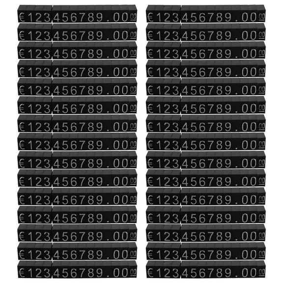 30Sets Plastic Cubes Price Display Tags Adjustable Number Label