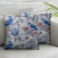 thumbnail image 3 of Nawypu Chinoiserie Pillow Cover  Blue Birds Flowers Throw Pillow Covers Asian Traditional Pattern Blue and White Porcelain Color Pillowcase Cushion Covers for Sofa Couch Living Room, 3 of 5