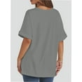 thumbnail image 4 of Women's Oversized T Shirts Short Sleeve Crewneck Summer Tops Casual Loose Basic Tee Shirts Trendy Clothes, 4 of 4