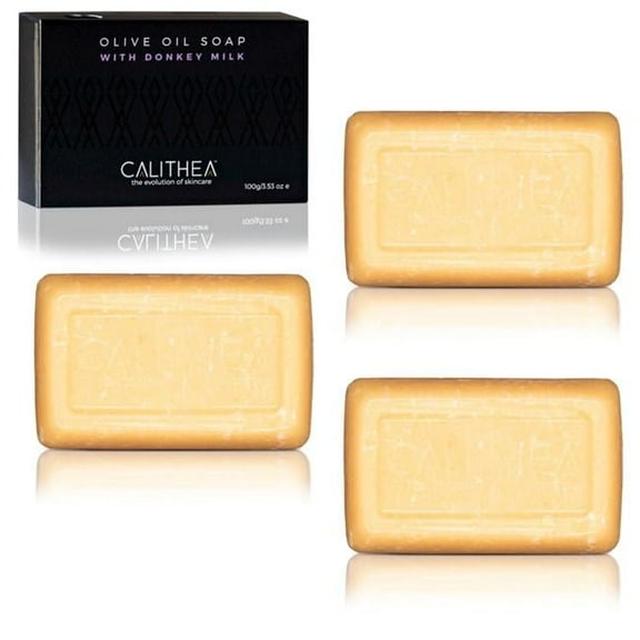 Calithea Skincare CS-SOAP-DNKMLK-3PK All Natural Olive Oil Soap with Donkey Milk | 3-Pack