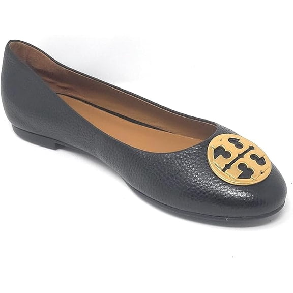 Tory Burch Women's Chelsea Ballet Flats Shoes (Perfect Black - Rolled Brass) 7M US