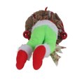 thumbnail image 2 of Divertida corona navideña para puerta, personaje de película verde, ladrón, corona navideña para puerta, corona navideña verde de felpa, acabado de lujo, 2 of 2
