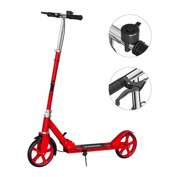 Scooter de pie City Folding para todas las edades Con Freno Color Rojo