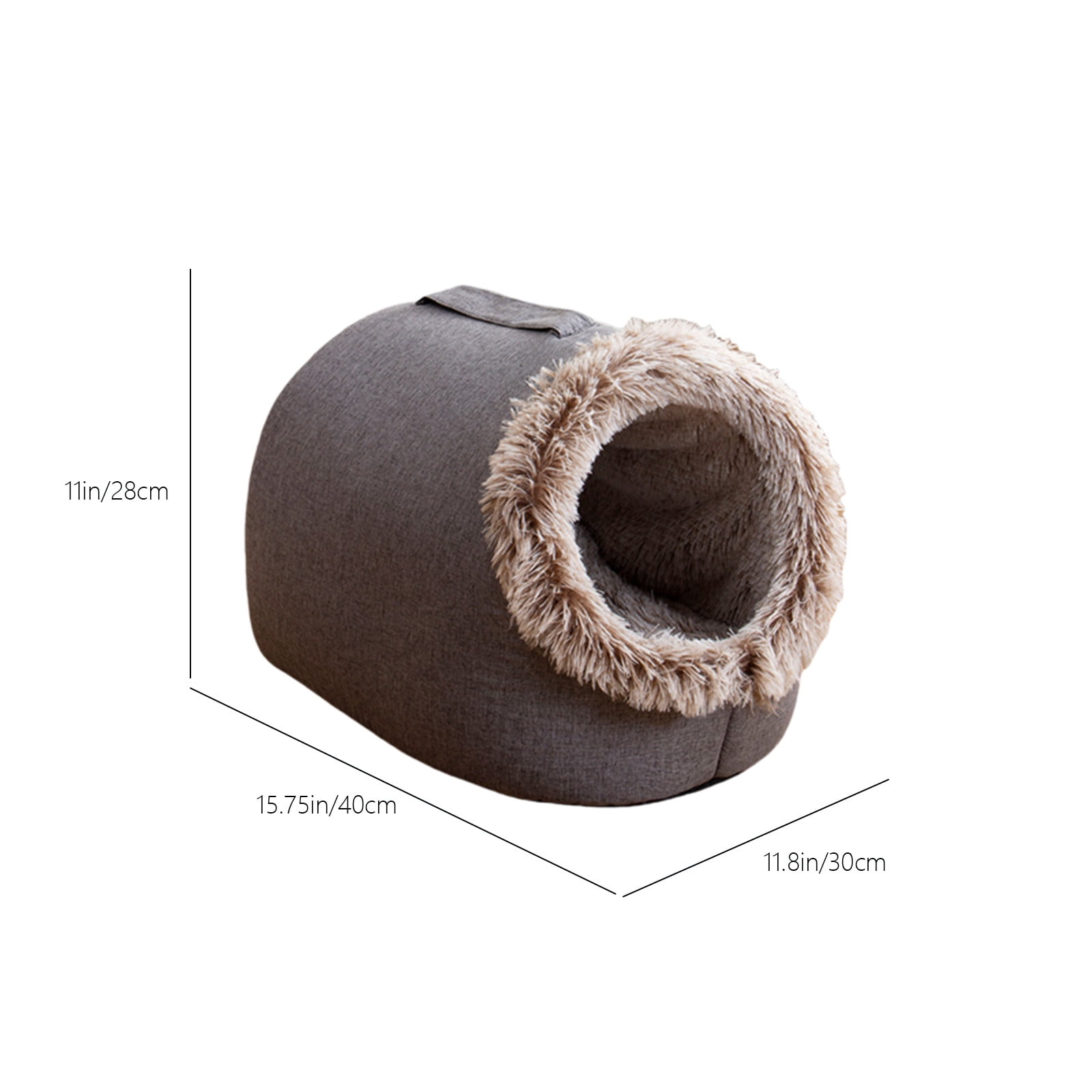 Matoen Cat Beds for Indoor Cats, Soft and Comfortable Cute Cat Bed, Cat House, with Removable Washable Cushioned Pillow, Enclosed Cat Bed, Kitty Cat Hut, Hideaway, Small Dog Tent Grey