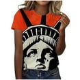 thumbnail image 2 of Vivianyo HD American Flag T-Shirt For Women Summer 2024 Vacation Casual Print 4Th Of July Clothes Patriotic Graphic Tees Tops Loose Round Neck Boho Short Sleeve Shirts Comfy Tunic Clothes, 2 of 4