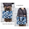 thumbnail image 6 of FORMRS 16" Laptop Bag Carrying Sleeve Case with Handle Travel Shoulder Briefcase, Blue and Gray Plaid Pattern, 6 of 8