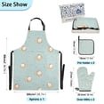thumbnail image 3 of 5 Pcs Kitchen Set Heat Resistant Oven Mitts and Non-Slip Pot Holders with Adjustable Cooking Apron Cute Little Baseballs, 3 of 6