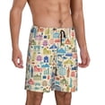 thumbnail image 2 of Bixox Men's Famous Places printed lightweight casual shorts, soft sleep shorts with pockets., 2 of 7