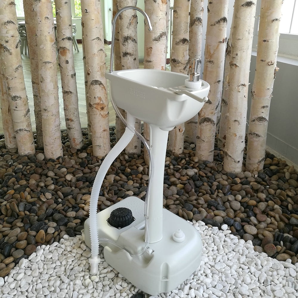 Portable Removable Outdoor Wash Basin, White