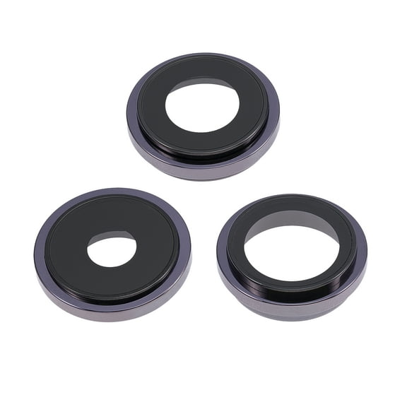 Replacement Back Camera Lens With Bracket & Bezel Compatible For iPhone 14 Pro / 14 Pro Max (Deep Purple) (3 Piece Set) (Premium)