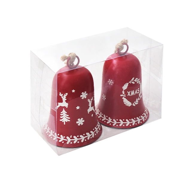 Advancent Suena la campana navideña con la boca abierta de hierro, decoración festiva de hierro, adecuada para crear un ambiente festivo en Kits de decoración para fiestas tipo+2