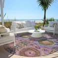 thumbnail image 3 of Dalyn Rugs Machine Washable Indoor/Outdoor Chantille Pink 8' x 8' Round Rug, 3 of 7