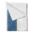 thumbnail image 2 of Letter J Soft Flannel Fleece Blanket, Blue Jean Patterned Denim Alphabet Font Design Capitalized J Letter Cloth Style, Cozy Plush for Indoor and Outdoor Use, 60" x 80", Blue Marigold, by Ambesonne, 2 of 5