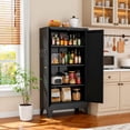 thumbnail image 6 of IKIMI 47"H Metal Storage Cabinet with 2 Doors and 3 Adjustable Shelves, Steel Pantry Storage Cabinet for Kitchen, Garage, Home Office, Black, 6 of 9