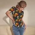 thumbnail image 5 of Naloa Halloween Skull Women's Short-Sleeved Onesie, One-Piece Swimsuit for Parties, dates, clubs - Large, 5 of 9
