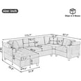 thumbnail image 2 of Modern U-Shaped Sectional Sofa 115.7" Corner Sectional Living Room Couch Oversized Sectional with with Built-in Cup Holders, Storage Space and USB Ports for Living Room, 2 of 8