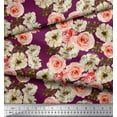 thumbnail image 3 of Soimoi Japan Crepe Satin Fabric Ranunculus with Bunch Floral Print Fabric by Yard 42 Inch Wide, 3 of 3
