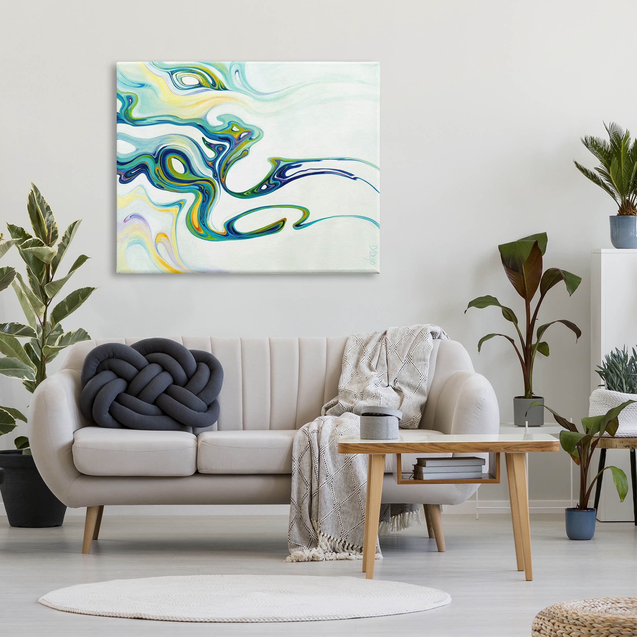 Stupell Industries Wavy Modern Green Forms Graphic Art Gallery Wrapped Canvas Print Wall Art, Design by Dina D'Argo