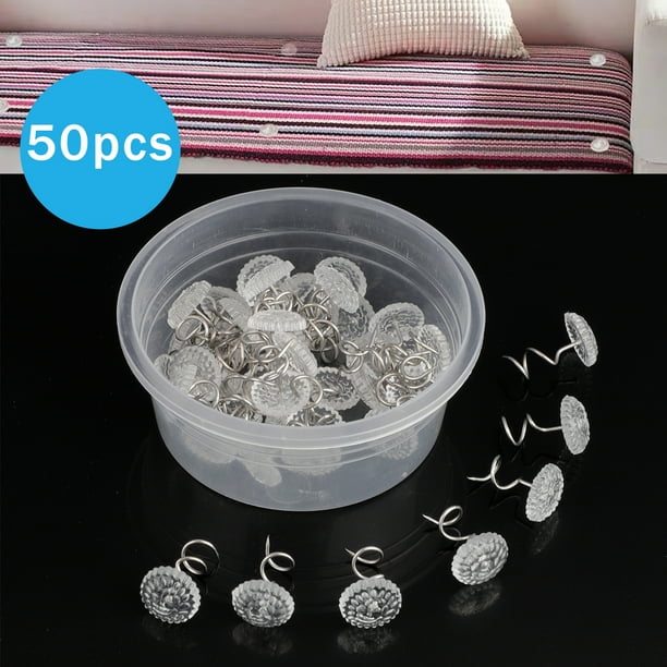 TSV 50 Pcs Clear Heads Screw Nail, Antirust Twist Pins with Clear