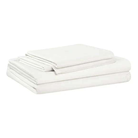 Refurbished Allswell AW8428029490-01 Soft & Silky 4-Piece Bleached Linen Viscose from Bamboo Sateen Bed Sheet Set, Full