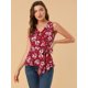 thumbnail image 3 of INSPIRE CHIC Top peplum envolvente con dobladillo asimétrico en la cintura con cuello en V sin mangas para mujerBorgo?a Blanco S, 3 of 6
