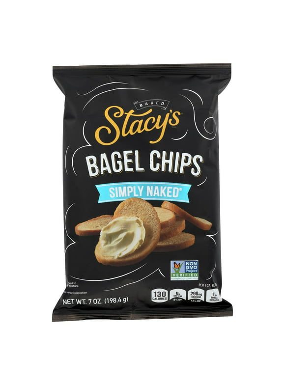 STACY'S PITA CHIPS, Bagel Chips,Simply Naked, Pack of 12, Size 7 OZ - No Artificial Ingredients GMO Free