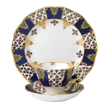 

Royal Albert 3 Piece 100 Years 1900 Teacup Saucer & Plate Set 8 Multicolor