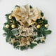 thumbnail image 5 of Corona de decoración navideña con simulación de lazo, corona de piña, adornos navideños para colgar en la puerta, 5 of 5