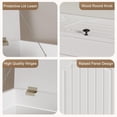 thumbnail image 6 of Double Kitchen Trash Can Cabinet, 2 × 13 Gallon Dog Proof Wood Garbage Can with Flip Out Lid, Farmhouse Hidden Trash Recycling Bin with Wheels for Indoor, 29.5" L × 12.6" W × 27.5" H, White, 6 of 7
