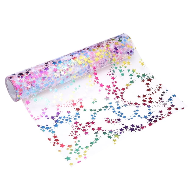 Caminito de mesa colorido Uxcell, 11" x 30 pies, decoración de malla metálica con lentejuelas