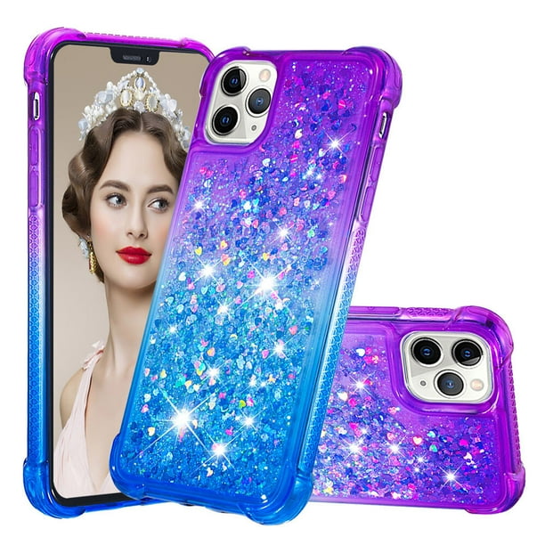 Funda para iPhone 11 PRO Transparente con Brillos Carcasa Protectora Antigolpes con Glitter Brillante