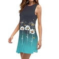 thumbnail image 4 of Ovzne Robes d'Été pour Femmes Robe Décontractée Ample d'Été Imprimée Sans Manches Col en V Ensemble Haut/chemise Grande Taille Robe Imprimée Liquidation, 4 of 7