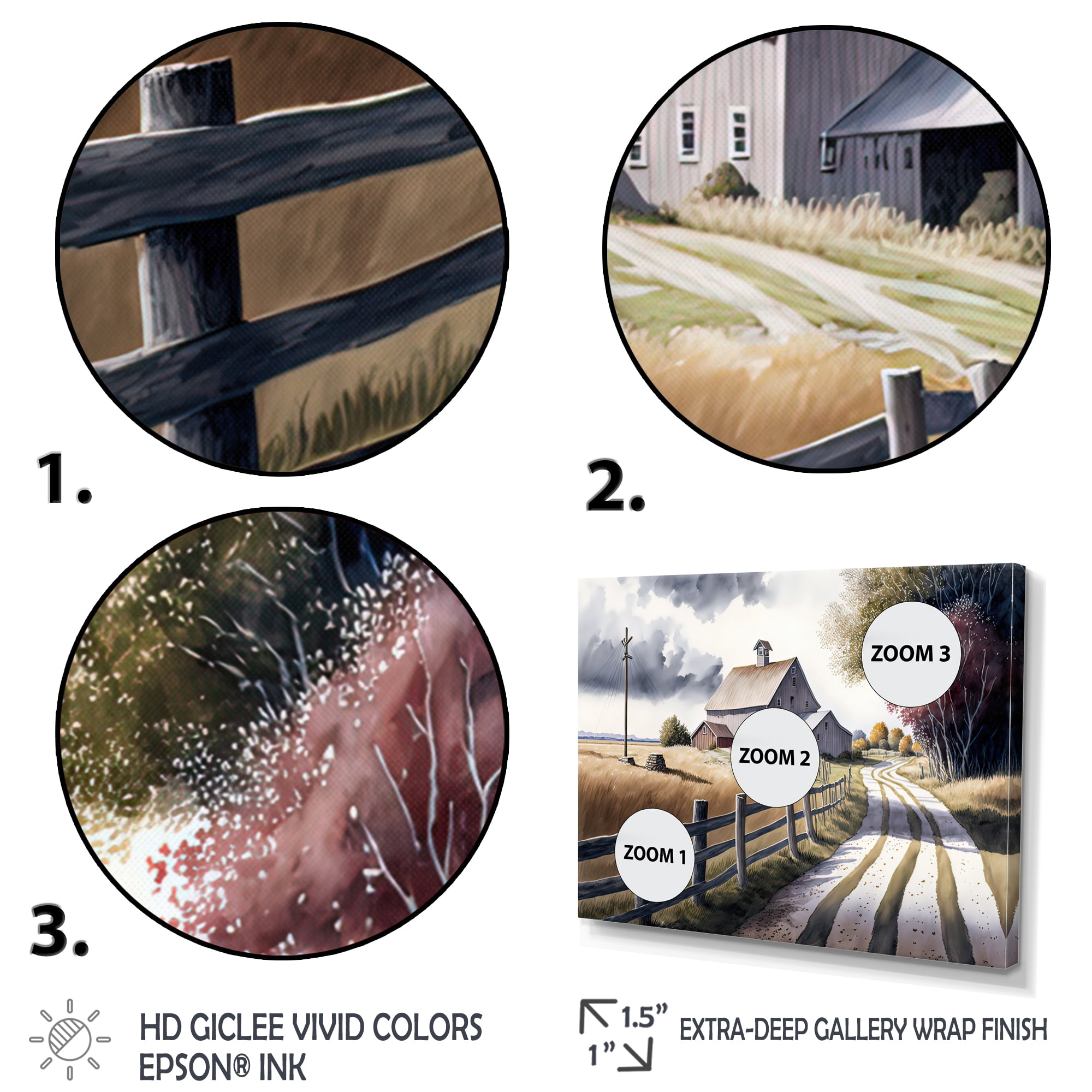 Designart Path To The Barn V Canvas Wall Art