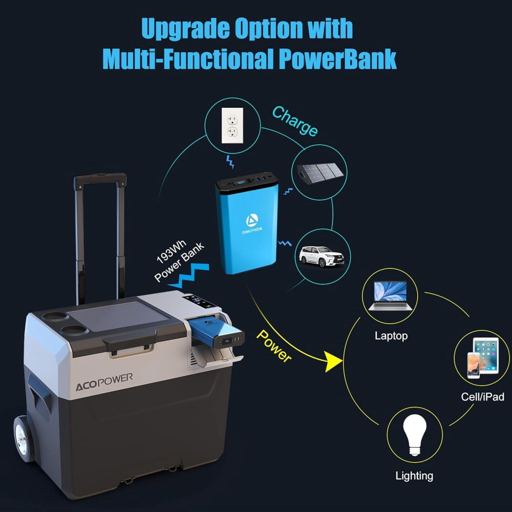 LiONCooler Pro 42Qts Car Freezer, Solar Cooler with APP Control and Strong Compressor, -4℉-68℉ Portable Refrigerator for Camping, Picnic, Fishing, Backyard BBQ (Battery Not Included)