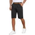 thumbnail image 4 of INSPIRE CHIC Men's Linen Pleated with Pockets Above Knee Casual Shorts 32 Black, 4 of 6