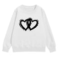 thumbnail image 5 of UACY Kids Heart Print Crewneck Pullover Sweatshirt, Soft Cotton Long Sleeve, Casual Loose Outwear Top for Girls and Boys (White, 9-10 Years), 5 of 6