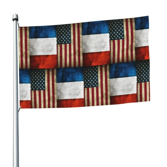 United-States Russian Flag Flag 5x8 Ft Print Vivid Color Outdoors Indoors Light-Weight Polyester Flags