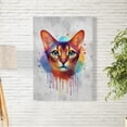 thumbnail image 2 of Watercolor Drip Abyssinian Pop Art Colorful Portrait Artwork Vertical Matte Canvas Poster Cat Lover Kitten Owner Gifts Wall Art Home Decor - 01009, 2 of 5