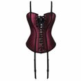 thumbnail image 3 of Elainilye Fashion Corset Tops for Women Retro Gothic Court Overbust Tummy Control Shapewear Waist Cincher Corset Chest Belt,Red, 3 of 8