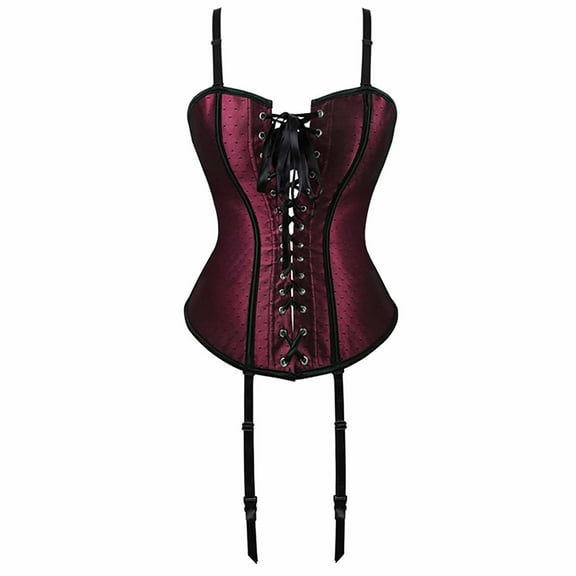 DailyTrove Women's Sleeveless Brocade Corset Top, Vintage Style, Steampunk & Formal Wear, Luxe Fit