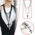 thumbnail image 1 of HomeKingdee Multilayer Cross Pendant PVC Long Necklace - Fashion Layered Gift for Daily Wear and Outfit Accessories, 1 of 7