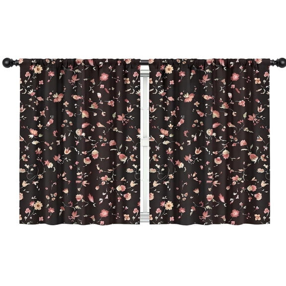 Blackout Kids Curtains,Pioneer Flower Floral Print Pattern Childrens Insulated Curtains Set Of 2,Bedroom Essentials,Toddler Room Decor 42"x54"