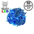 thumbnail image 3 of Novelty Lights Blue LED Christmas String Lights 50 Mini Bulbs (Green Wire, 17 Feet), 3 of 10