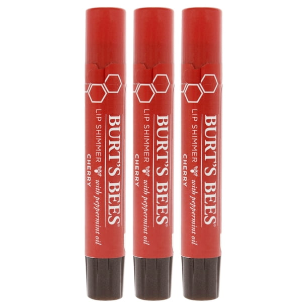 Lip Shimmer Burts Bees Cherry, paquete de 3