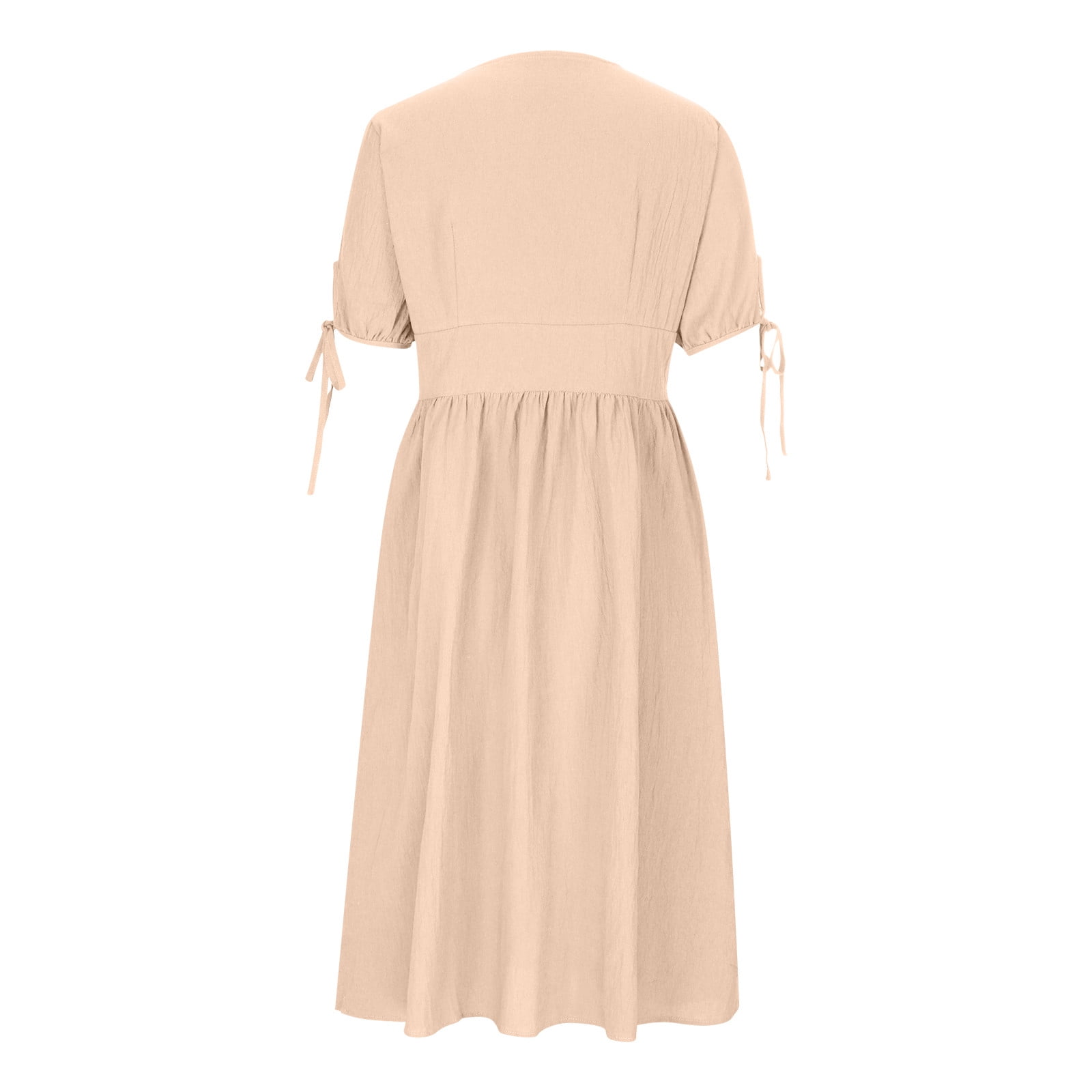 Plus Size Loose Waist Cotton Linen Dress 2729