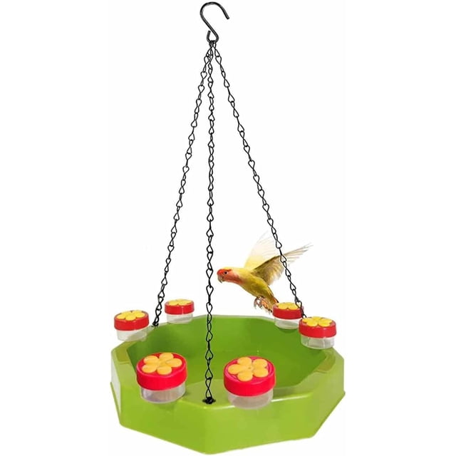 Bebedero para pájaros TUNC Colgante 2 en 1 con 6 bebederos para colibríes