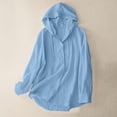 thumbnail image 1 of Neewe Women's Cotton Linen Sun Protection Shirts Hoodie Long Sleeve Button Down Gauze Shirts Lightweight Summer Tops 2026, 1 of 8