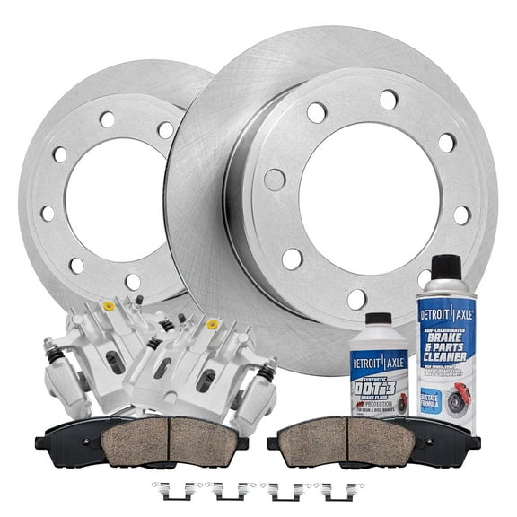 Detroit Axle - Rear Brake Kit for 2000-2004 Ford F-250 F-350 Super Duty 00-05 Excursion Brake Calipers Replacement Brake Rotors 2001 2002 2003 Ceramic Brakes Pads
