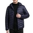 thumbnail image 4 of NKZNKZ Puffer jackets for men with hood Lightweight Packable Hooded Jacket Puffy Winter Jacket Coat Men's Warm Cotton Padded Jacket Blue SIZE:XXL, 4 of 7
